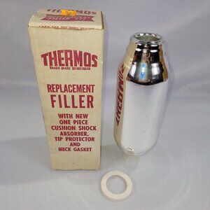 Thermos Replacement Filler 22F Glass 9" Vintage Box Shock Absorber Tip & Gasket